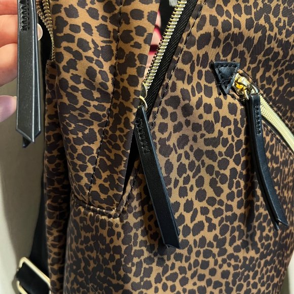 Stella & Dot You Do You- back pack, animal print, black & Tan, Pink  inside main image 13